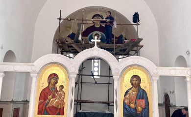 Почело осликавање Храма Свете Тројице у Гацку