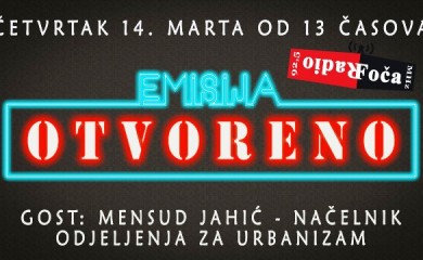 Emisija "Otvoreno": Gost Mensud Jahić, načelnik Odjeljenja za urbanizam