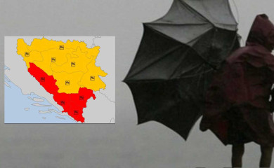 Због јаких удара вјетра издат црвени метеоаларм за Фочу