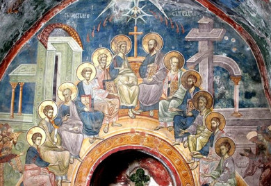 Тројчиндан- Рођендан Христове цркве украшен вјенчићима