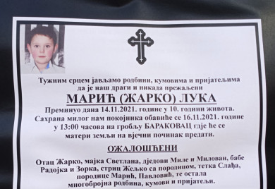 Због убиства деветогодишњег дјечака сутра Дан жалости у Фочи
