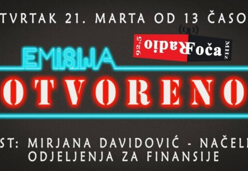 Treće izdanje emisije "Otvoreno" - Gost Mirjana Davidović
